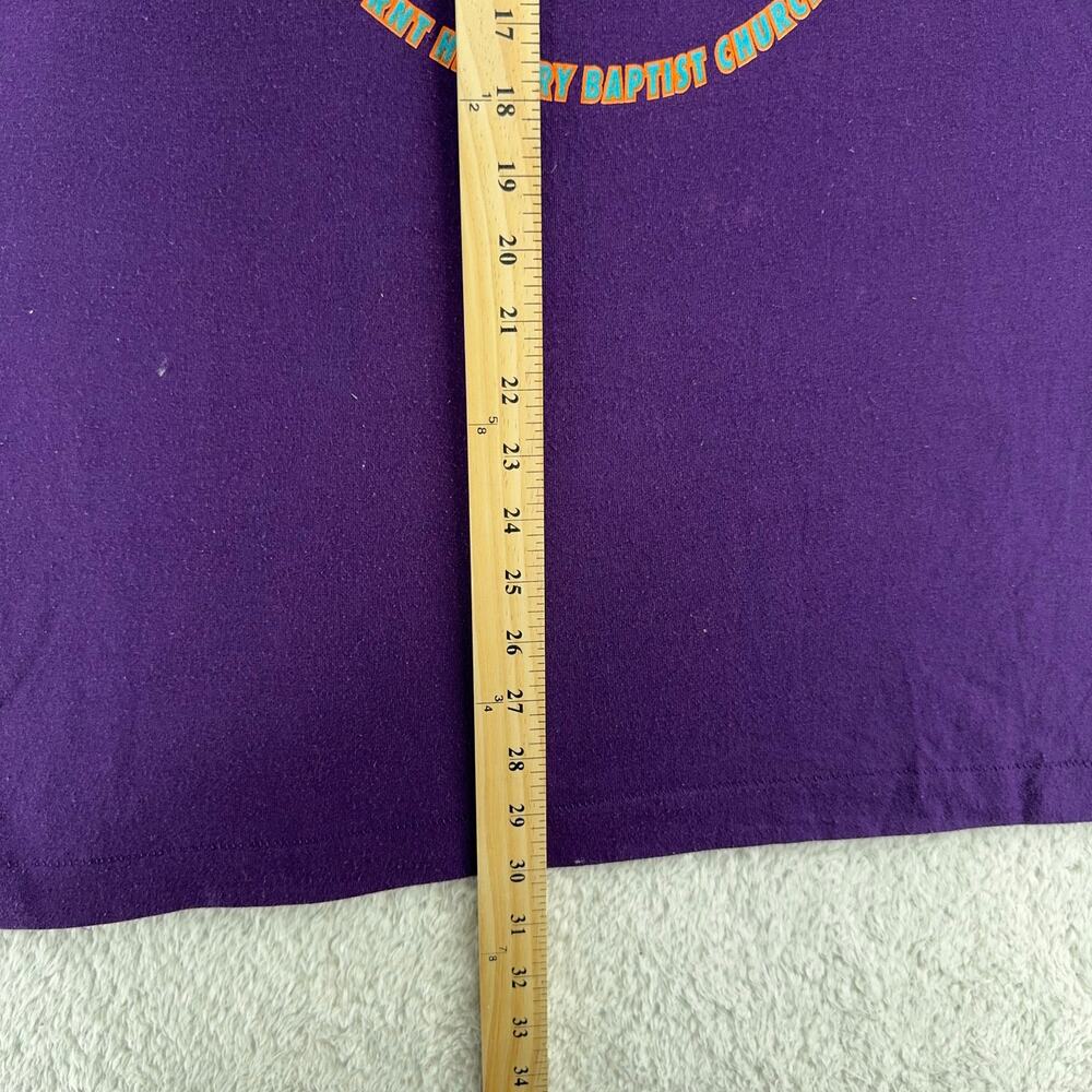 Vintage Run With Jesus Purple T-Shirt L Made in USA Christian Graphic Tee - Picture 8 of 8